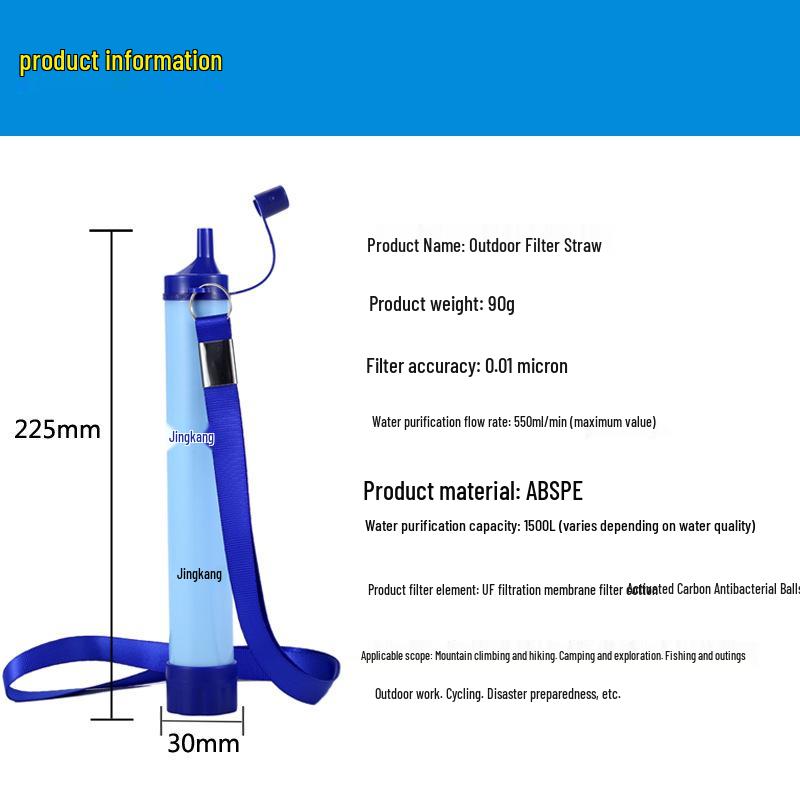 Portable Lightweight Survival Water Purifier Straw
