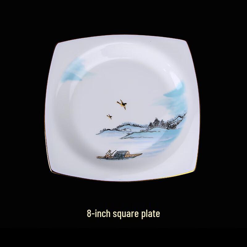 

Тао Сян Хуэй Китайская живопись тушью Пейзаж Костяной фарфор Посуда