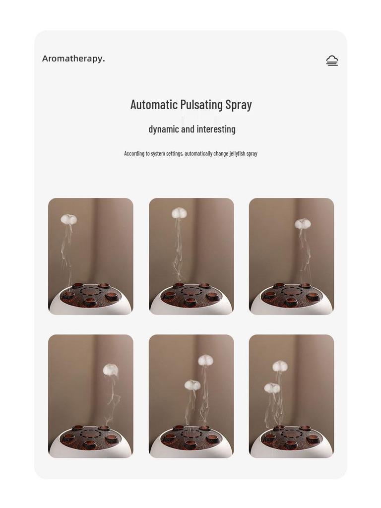 Jellyfish Humidifier: Desktop Aroma Diffuser with Smoke Rings, Multiple Sprays, Large Mist Output, 7-Color Lights, Remote Control.