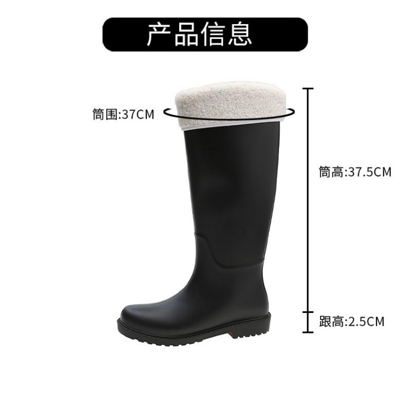 Fashion white rain shoes women's tall water shoes kitchen food factory work boots aquaculture waterproof rain boots