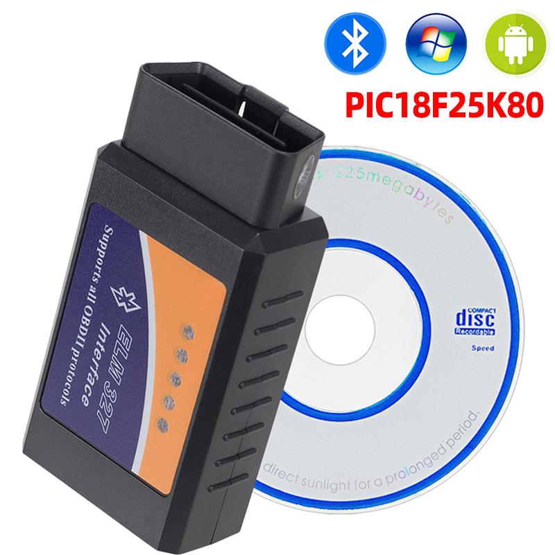 

ELM327 Bluetooth V1.5 PIC18f25k80 Chip Diagnostic tool J1850 elm 327 V 1.5 for OBDII OBD2 vehicle android Torque OBD Scanner For Android