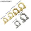 Stainless Steel Shackle Fob Buckles Keychain Hook D Bow Staples Key Ring Solid Brass Carabiner
