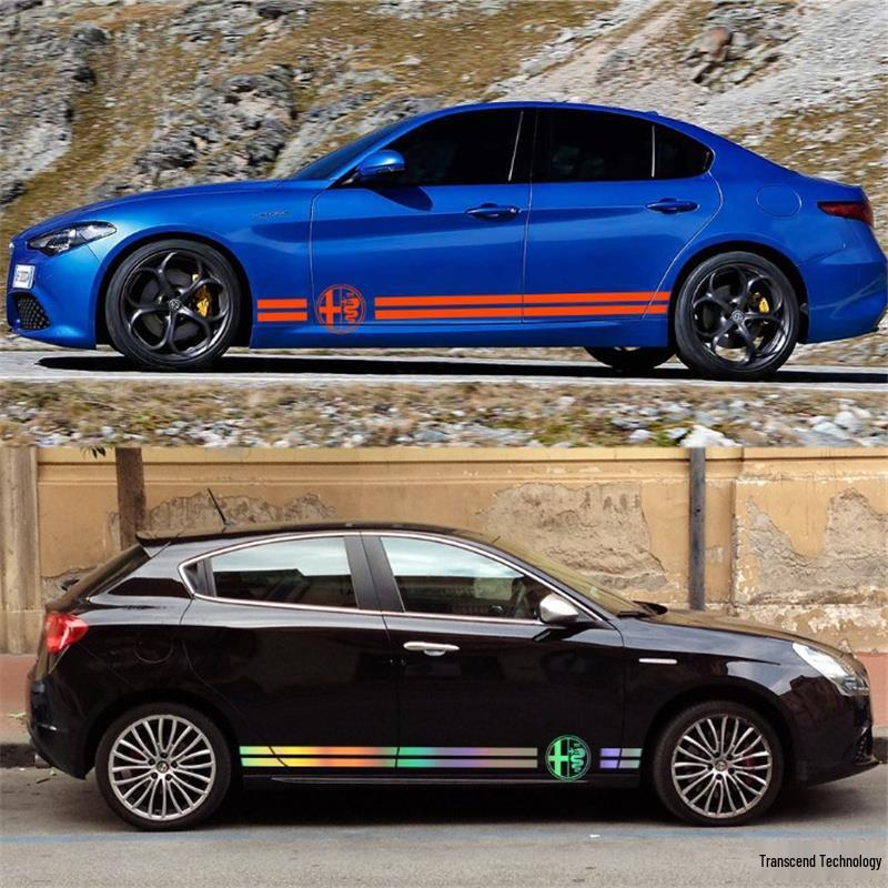 Suderinami Alfa Romeo Giulia/Stelvio Durų Lipdukai ir Šoninių Slenksčių Decalai