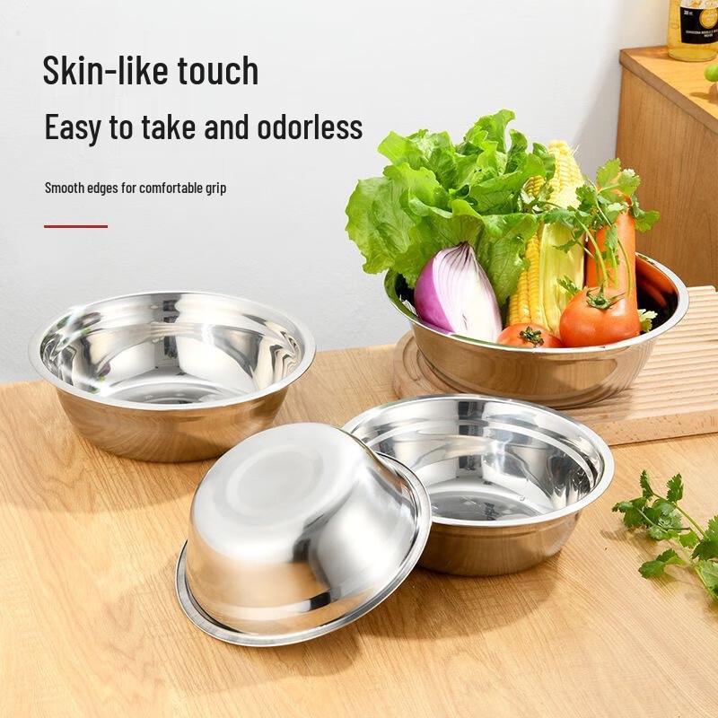 Thickened Stainless Steel Mixing & Serving Bowl