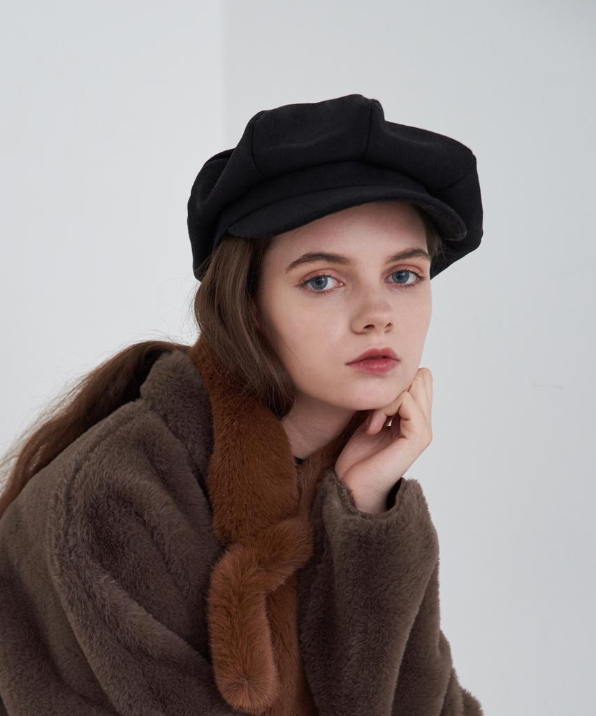 Maneseu Blue Wool Newsboy Cap (3 Colors)