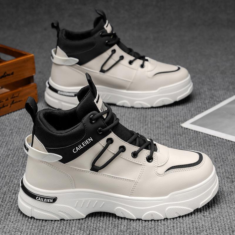 Autumn Men's Shoes New High-top Martin Boots Men's Trend Versatile Construction Site Work Tooling Shoes Non-slip Casual Short Boots