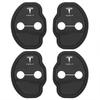 AAAIT1 4Pcs Car Silicone Door Lock Cover Protective Stickers Accessories For Tesla Model 3 Model S X Model Y Roadster SpaceX Cybertruck