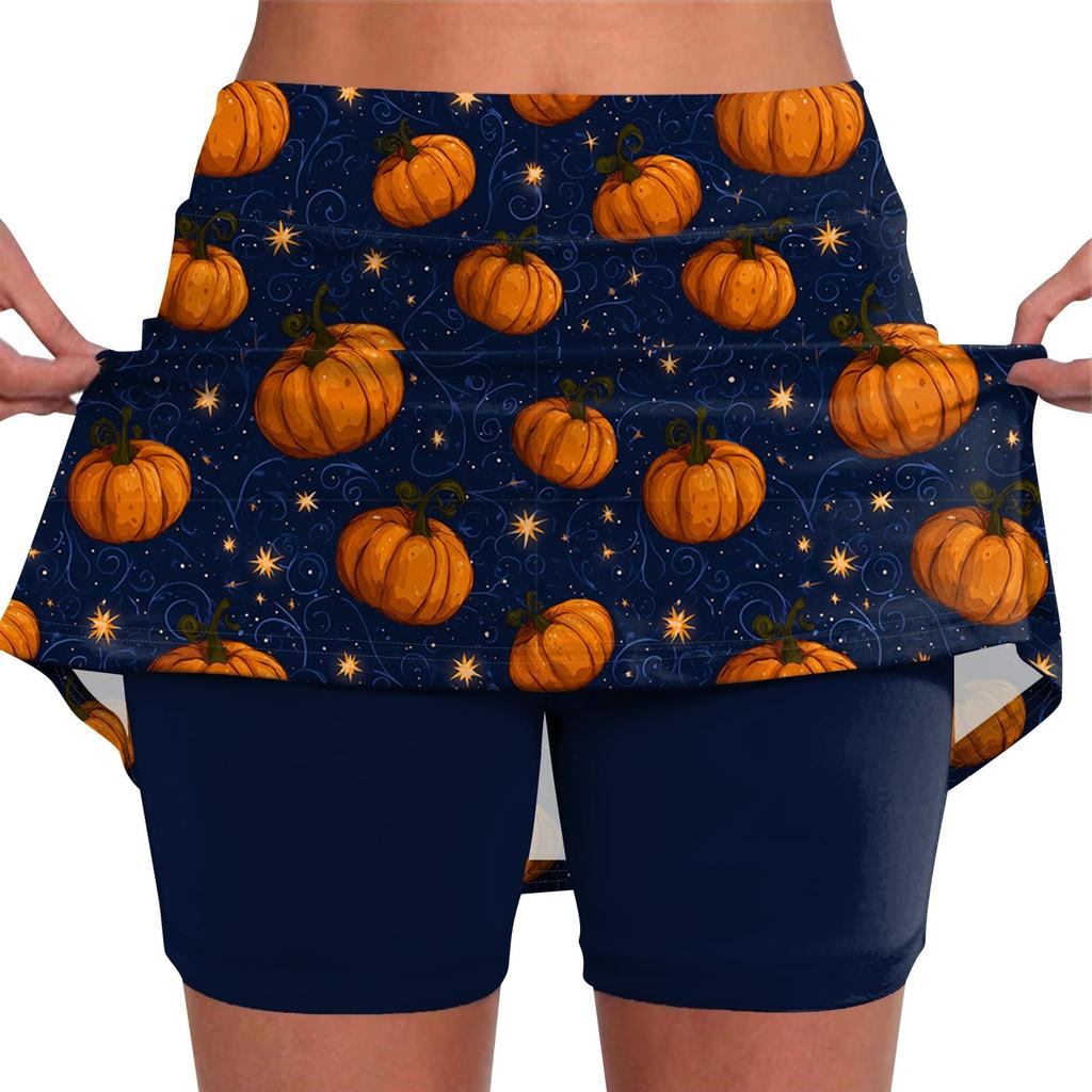 Elastic Yoga Culottes For Women Print Athletic Shorts Lightweight High Waist Skinny Joggers