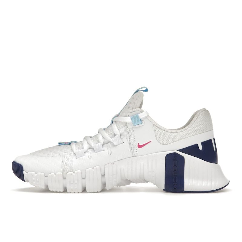 Nike Free Metcon 5 White Aquarius Blue Women Sneakers Fierce-Pink Deep-Royal-Blue DV3950-103