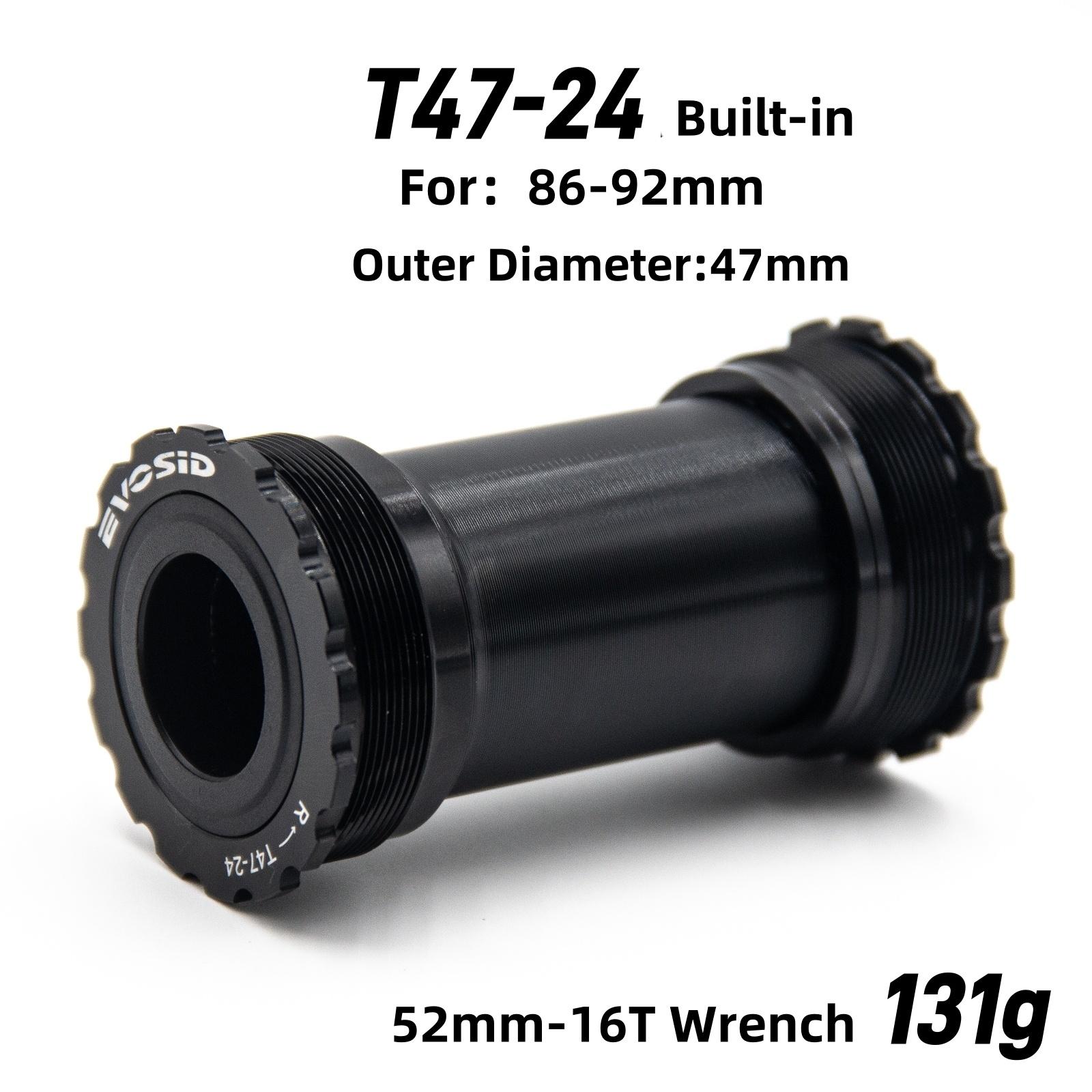 EVOSID MTB Bike T47 Bottom Bracket 24MM MTB/Road Bike Crank DUB 29MM Bearing Thread BB 86-92mm BSA 68-73mm Bicycle Accessories T47-24MM Built-in