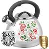 Tea Kettle for Stovetop Whistling Teakettle Tea Pot -3L Food Grade 304 Stainless Steel Color Changing Stove Top Teapot with Cool Handle,Loud Whistle