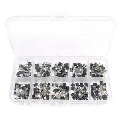 200PCS NPN PNP Transistors Kit S8050 S8550 S9012 S9013 S9014 2N3904 2N3906 C1815 A1015 MJE13001 10 Values Transistor Set