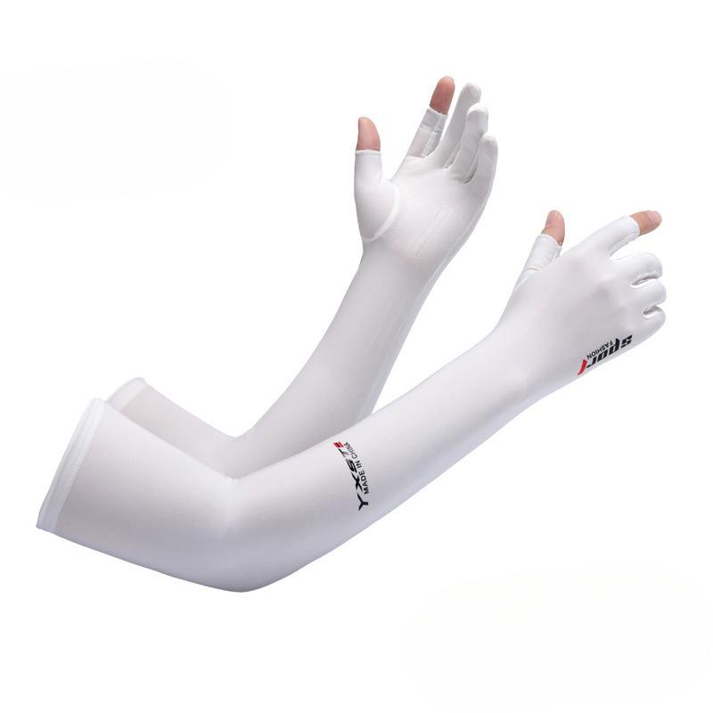 Sunscreen Ice Silk Sleeve Men and Women's Spring and Summer Gloves UV Arm Protection Ice Sleeves Driving Thin Two Finger Sleeve