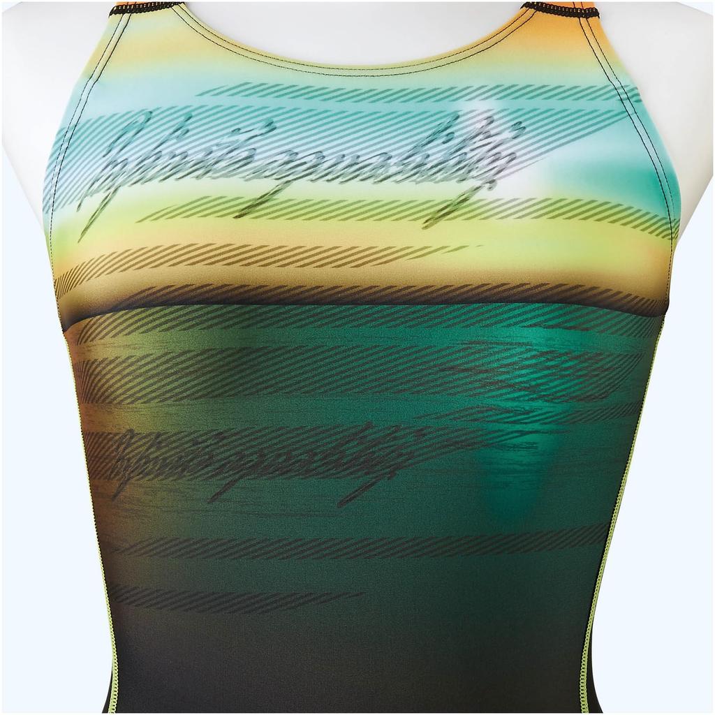 Mizuno Stream Ace Half Suit for Competitive Swimming and FINA Women's (Masters Back) Racing, Approved, N2MGA743, Black/Orange