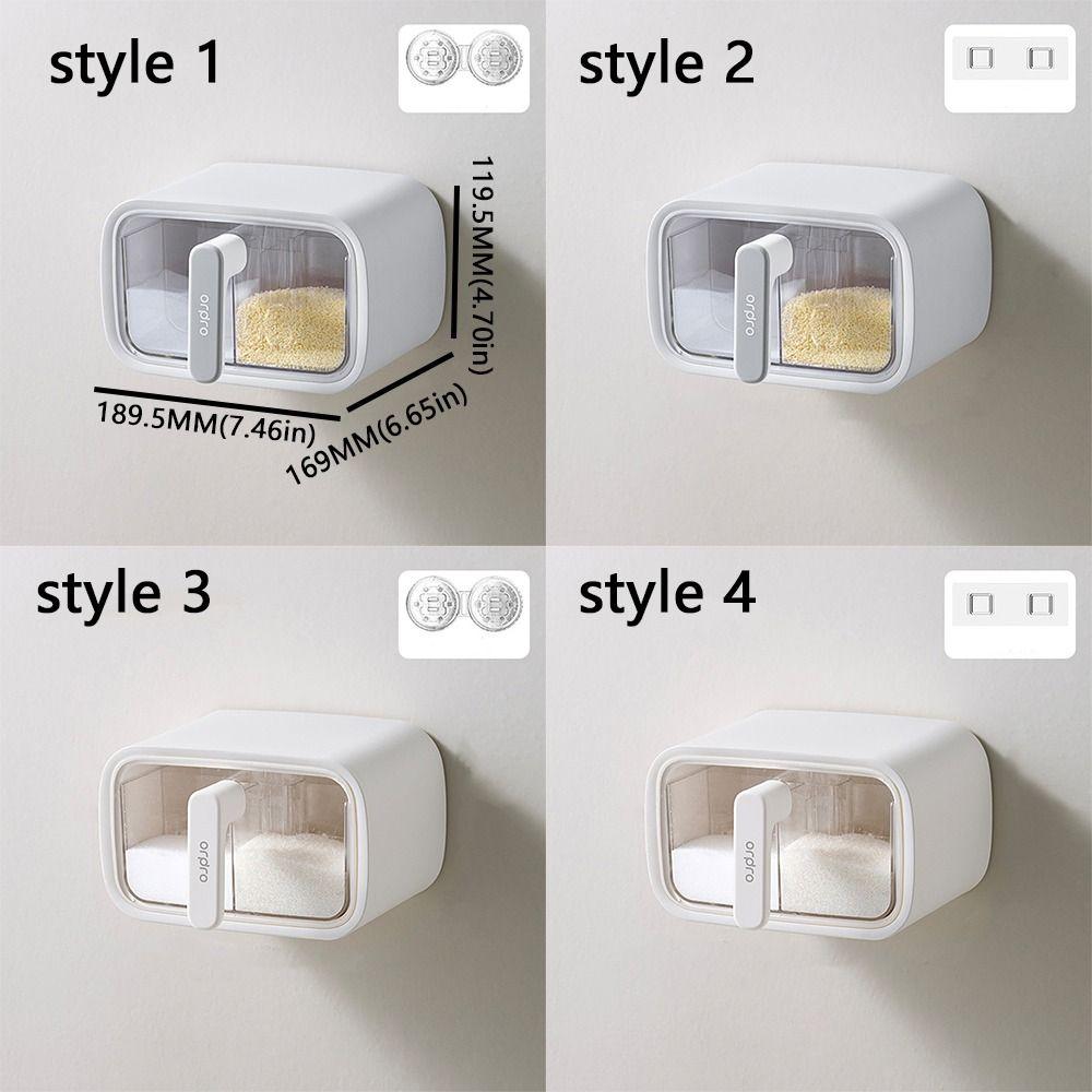 Wall Mount Seasoning Storage Box with Spoon Seasoning Container Spice Rack Kitchen Supplies