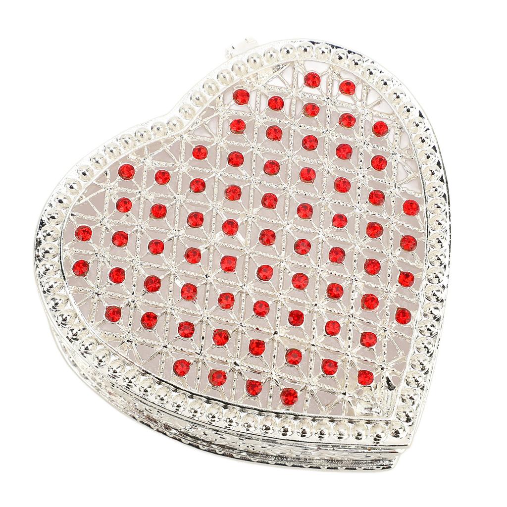 Heart Shape Trinket Organizer Hollow Out Small Ring Earring Keepsake Storage Box for Wedding