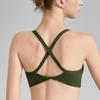 Thin-strapped Color-blocked Sports Bra Cross-back Short Fitness Underwear Shockproof Yoga Vest