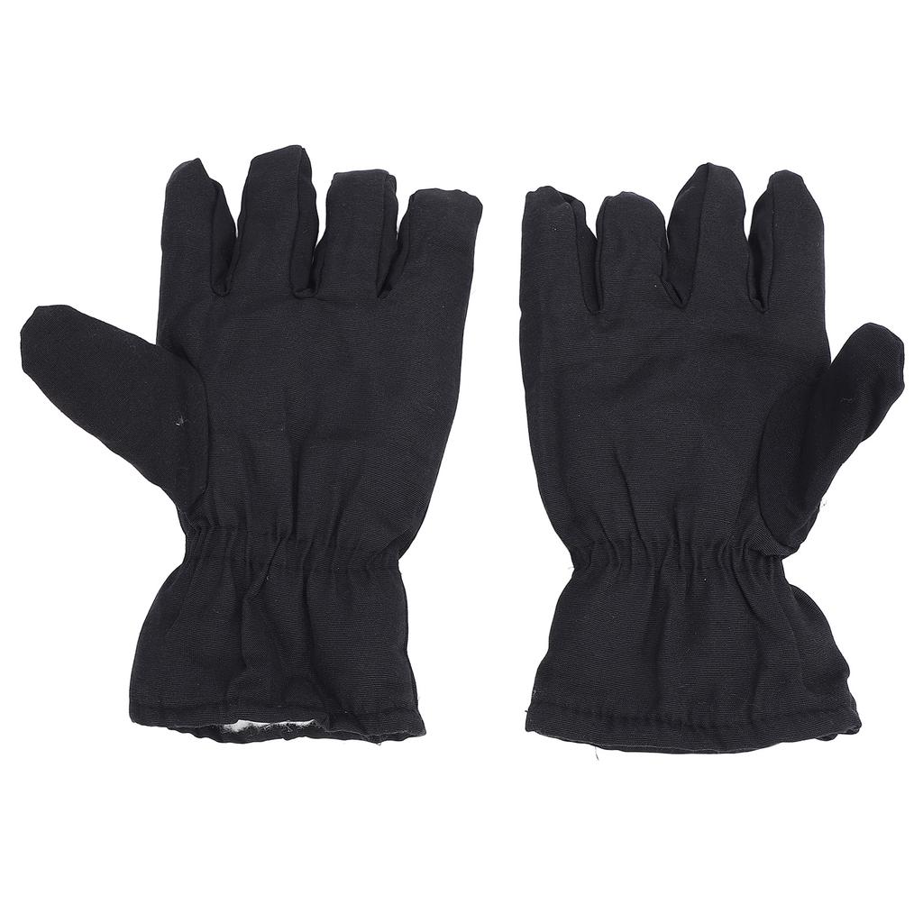 Winter Warm Snowboarding Gloves Thickened Padded Black Color 5 Fingers Cold Weather Gloves