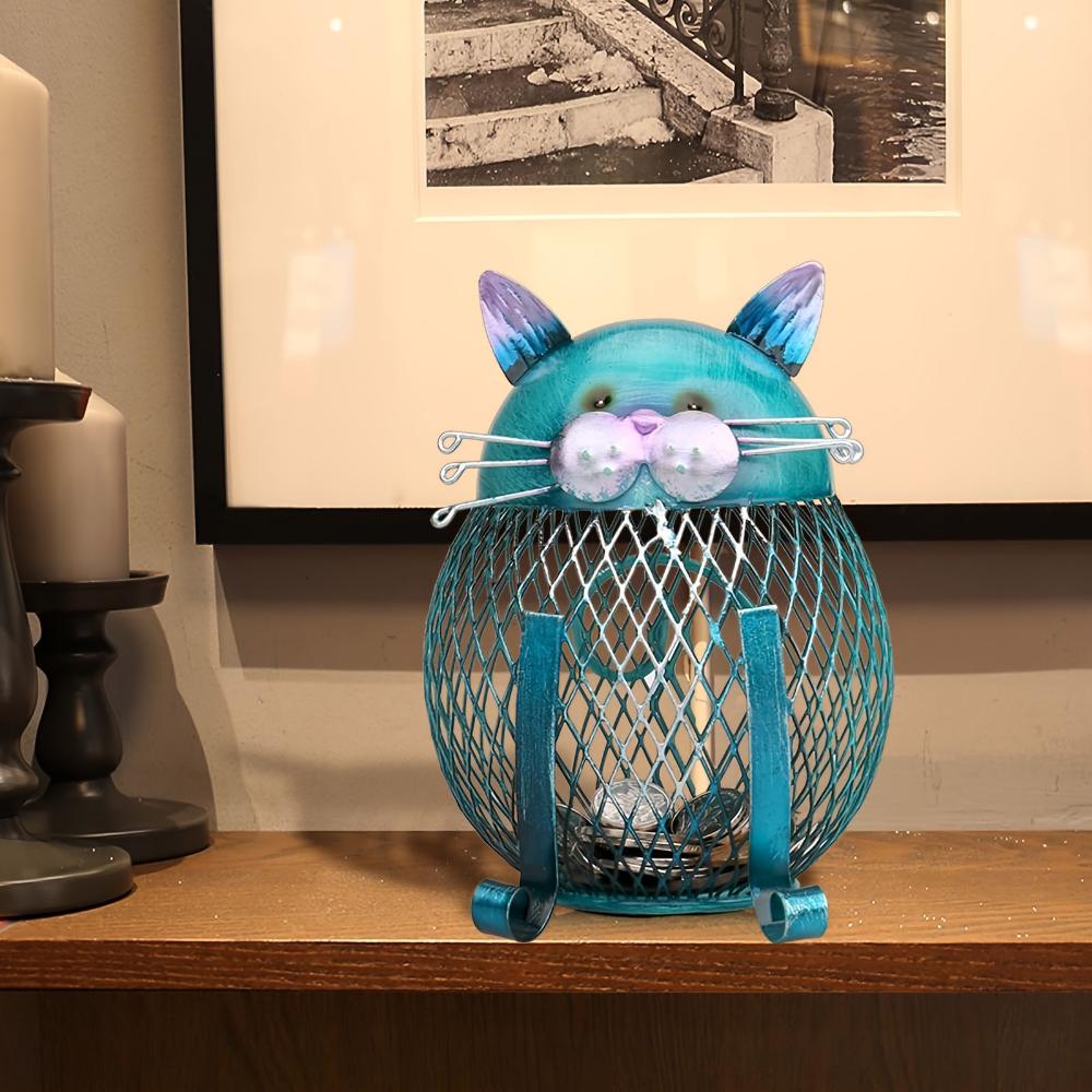 Cat Coin Piggy Bank Animal Piggy Bank with Bottom Cover Creative Cat Gift Suitable for Home Living Room Bookshelf Decoration Birthday Gift