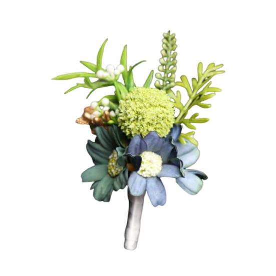 Artificial Wedding Corsage And Boutonniere Set Silk Flower Wrist Corsage And Lapel Pin for Bridal Party Business Opening Ceremony Guest Flower