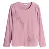 Fashion Embroidered Solid Long Sleeve T-shirt Women Simple All-match Commute Female Diamonds O-Neck Pullovers Tops