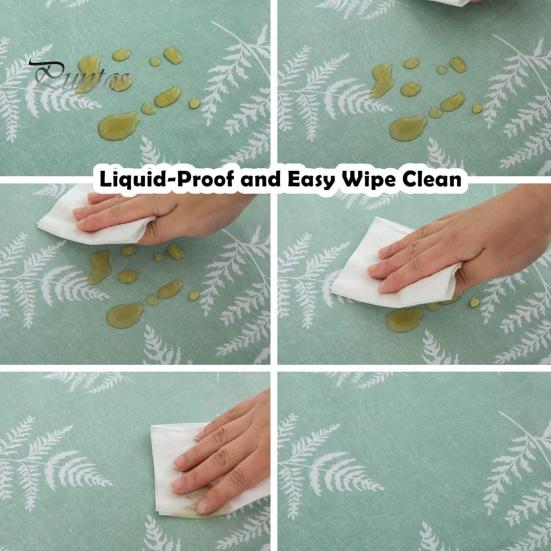 Elastiskt bordsöverdrag Nordic Style Lövtryck rund form med flanellunderlag Anti-halk Lättskött Vattentätt bordsskydd Banketter Fest