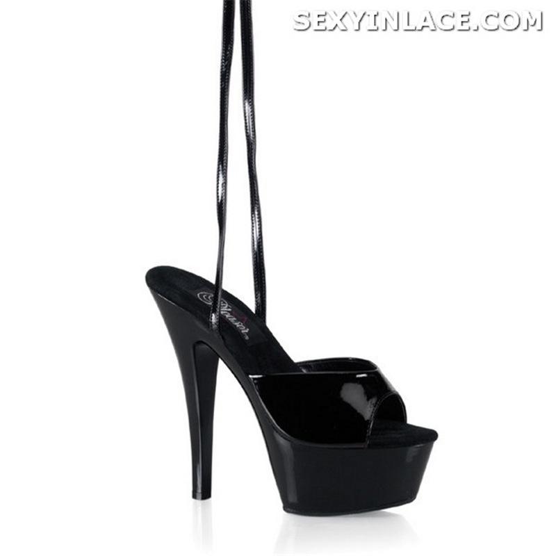 Korean 15CM thin heel high heel waterproof platform thick sole lace-up sandals