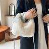 Plush Shoulder Bags for Femme Luxury Designer Soft Winter Ladies Clutch Purse Handbag Fashi Female Crossbody Underarm Bag