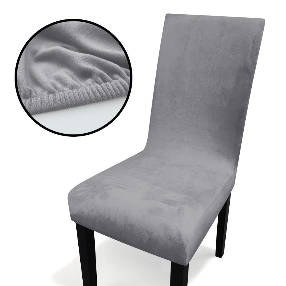 Velvet Home Dining Seat Protector Premium Velvet Chair Cover Thickened Solid Color Stretchable Full Coverage Chair Covers 2026