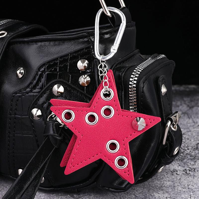 Five-Pointed Star Keychain Handmade Drilling And Puncture Colorful Creative Bag Pendant Backpack Decoration