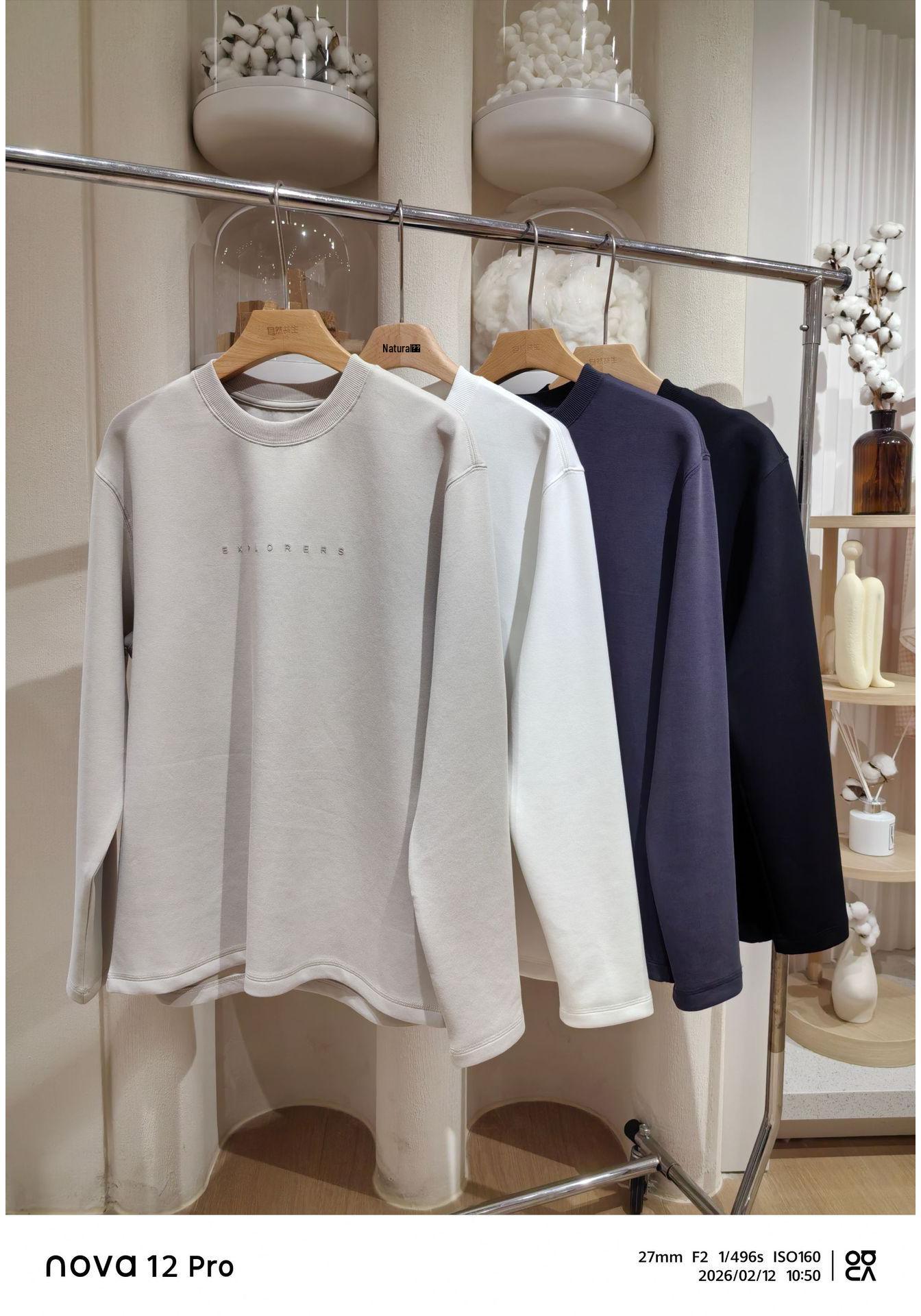 

Men s Air Layer Warm Round Neck Long Sleeve Casual Sweatshirt - Loose Fit, Plus Size, Versatile for Autumn & Winter XXXL