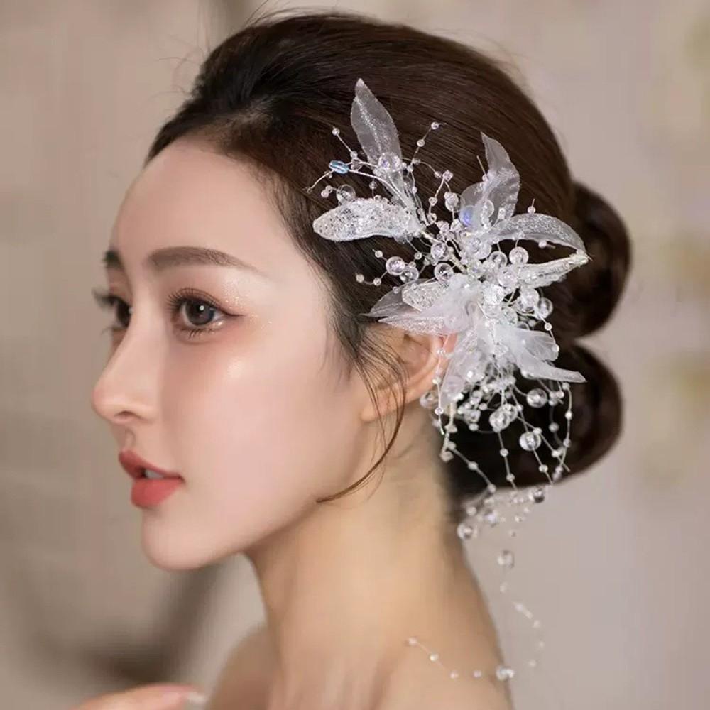 Luxury Pearl Hair Hoop Shining Bridal Hair Accessories Stylish Decorative Clips  Modeling Events