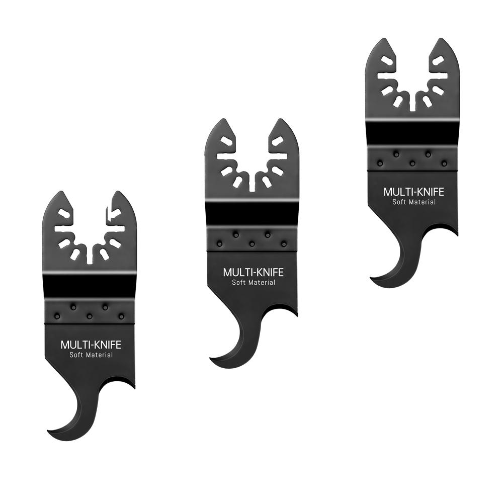 1/3PCS Oscillating Multi tool Hook Knife Blade,  Multitool Saw Blades for Cutting Soft Materials Roofing Shingles, PVC Carpet