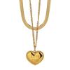Beautiful Shaped Heart Titanium Steel Necklace For Trendy Women With Adjustable Length Options