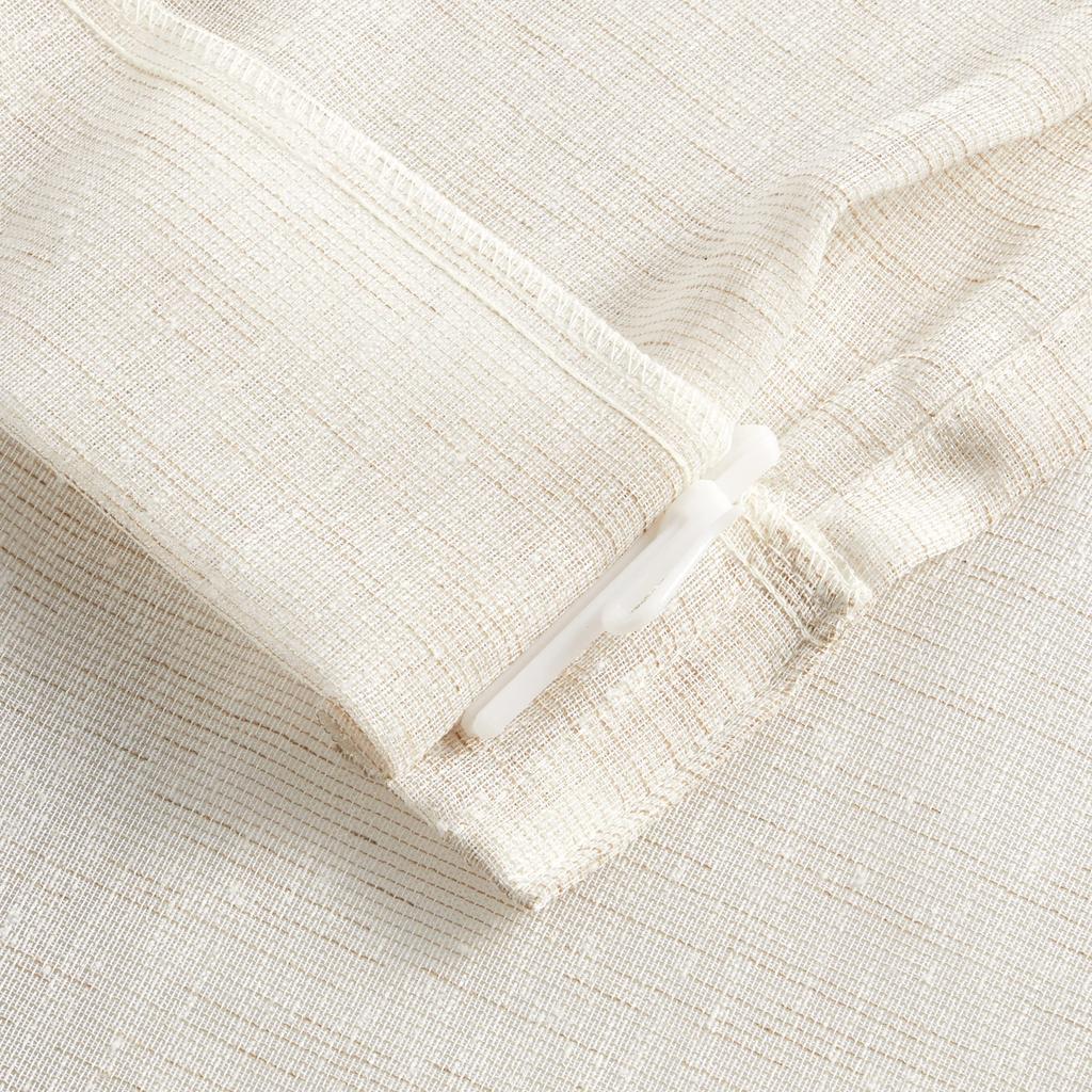 Univer Lace 100cm Wide x 198cm Set of Node Curtains, Long, 2, Washable, Ivory,