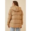 Women's Black Hooded Oversize Puffer Coat Rv00001