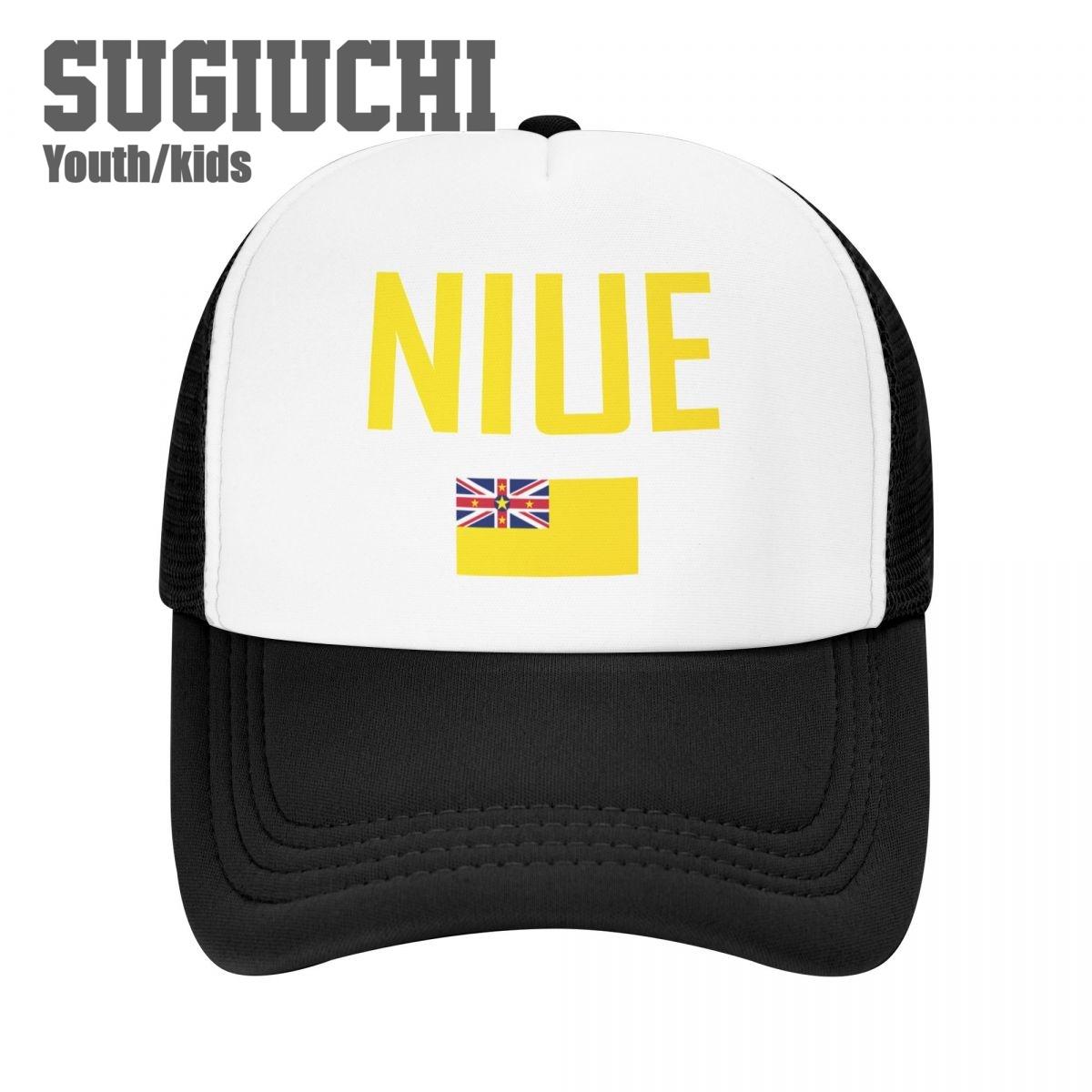 

Kids Mesh Cap Hat Niue Flag And Font Baseball Caps for Youth Boys Girls Pupil Children s Hats Outdoor Sports Unisex