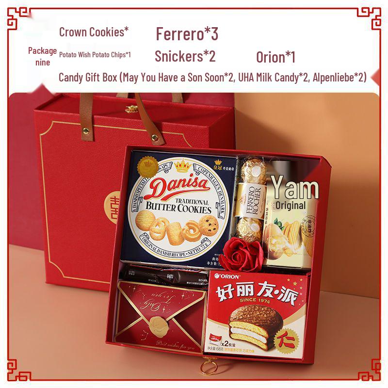 Elegant Wedding Candy Favor Box Set with Biscuits and Sweets