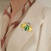 Lady Brooch Bee Shape Rhinestone Decor Anti-slip Shoulder Bag Suit Coat Collar Hat Scarf Clothes Pin Party Prom Bride