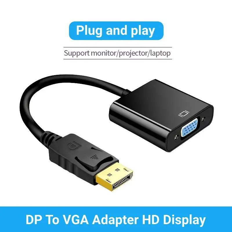 DisplayPort DP til VGA Adapter 1080P Kabel Hann til Hunn Konverter Display Port for PC Datamaskin Bærbar PC HDTV Skjerm Projektor