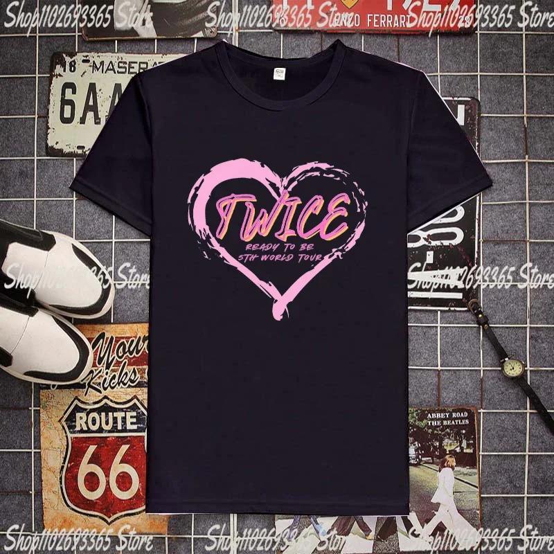 Kpop Twice Lovely T-shirt Short Sleeve Ready To Be Album Photo Printing Tshirt for Women TZUYU SANA MINA JIHYO NAYEON MOMO DAHYU