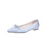 Fashion Women's Single Shoes Spring New Square Head Shallow Mouth Butterfly Knot Soft Sole Anti-slip Wear-resistant Low Heel Shoes