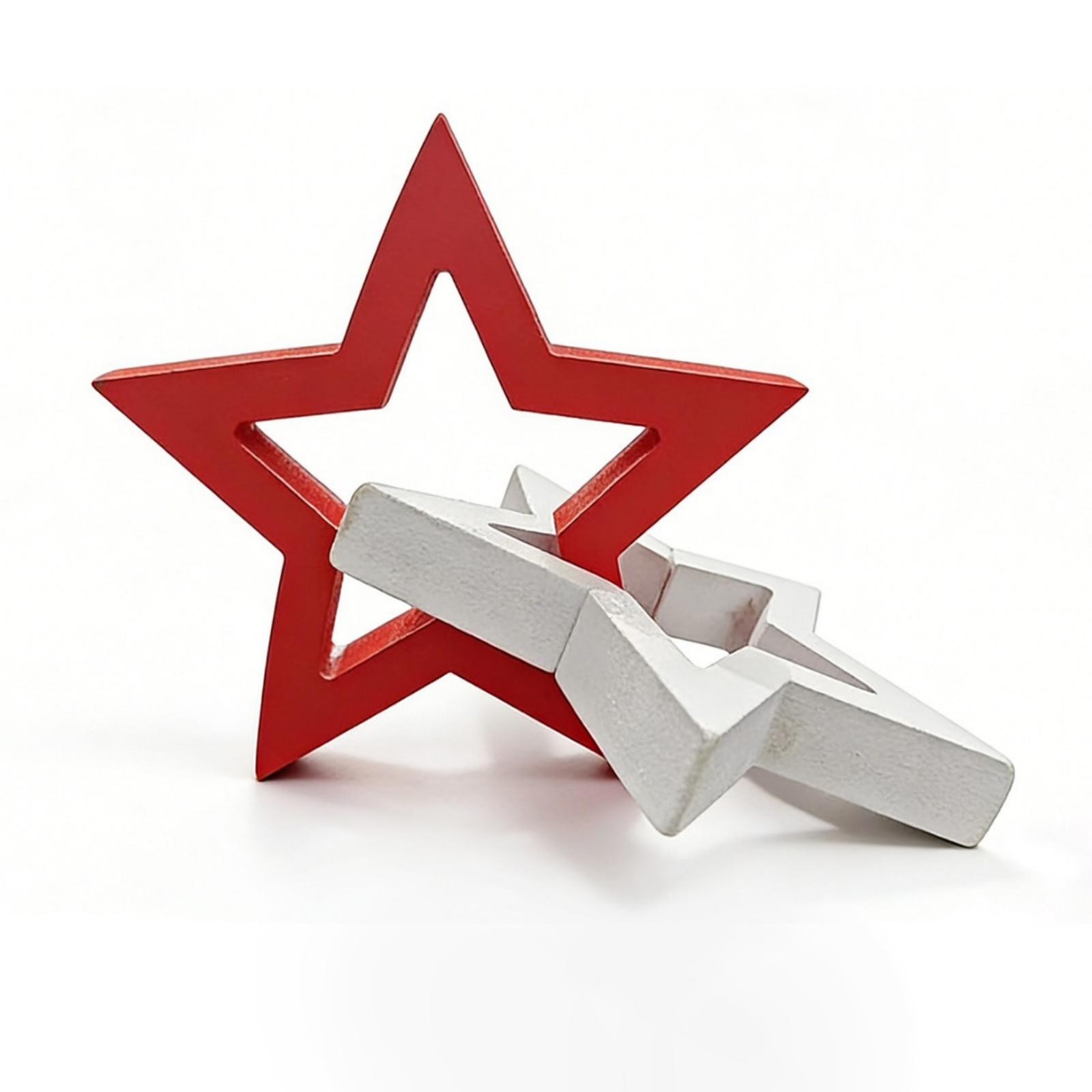 

2 Sets Of Independence Day Retro Wooden Display Holiday Decoration Ornaments One Size червоний