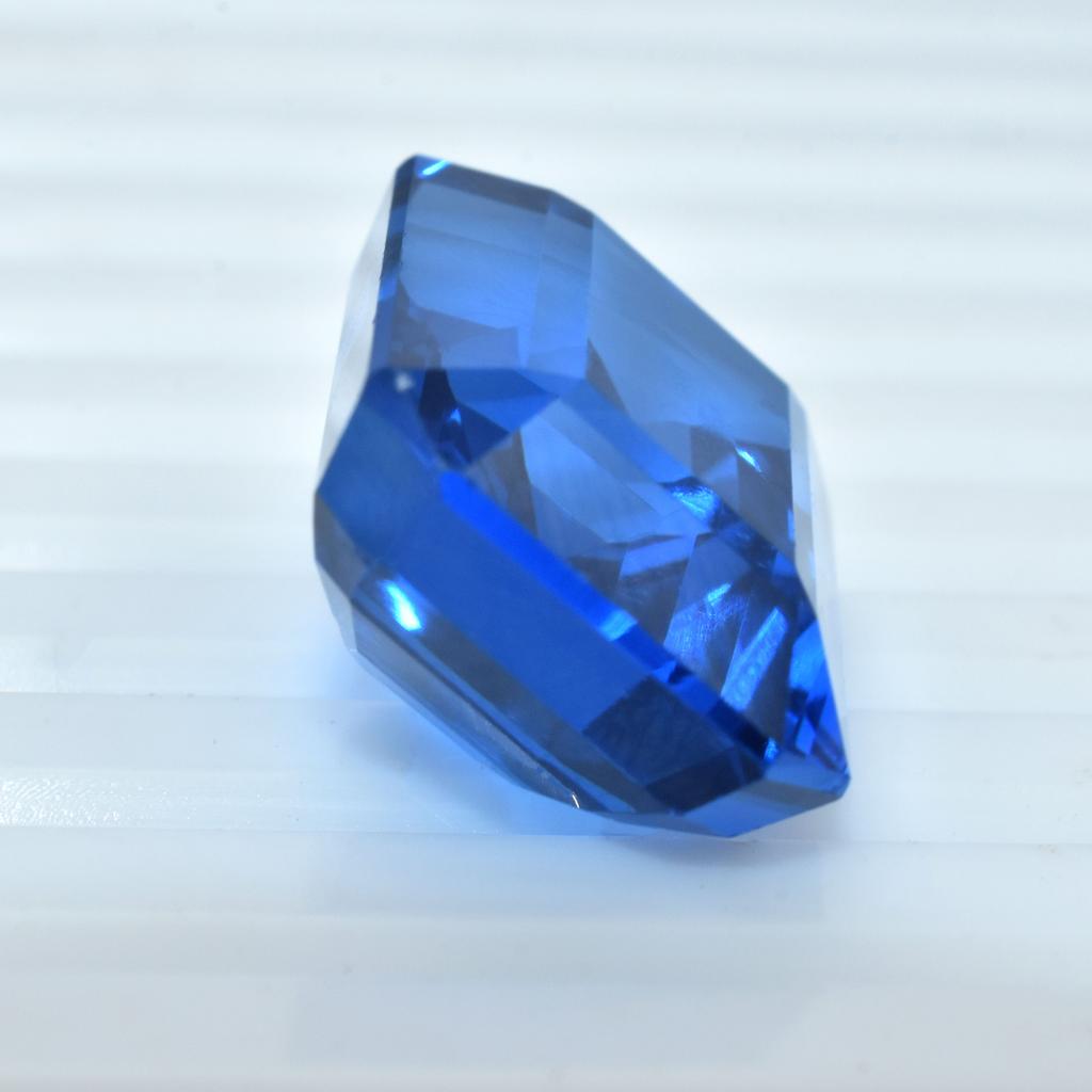 Natural Blue Tanzanite Loose Gemstone Emerald Cut 17.75 Ct for Jewelry Making and Gem Collections