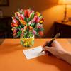Paper Flower Pop Up Cards 3D Flower Bouquet Greeting Card with Envelope And Note for Mother's Day Graduation Anniversary Birthday Congratulations