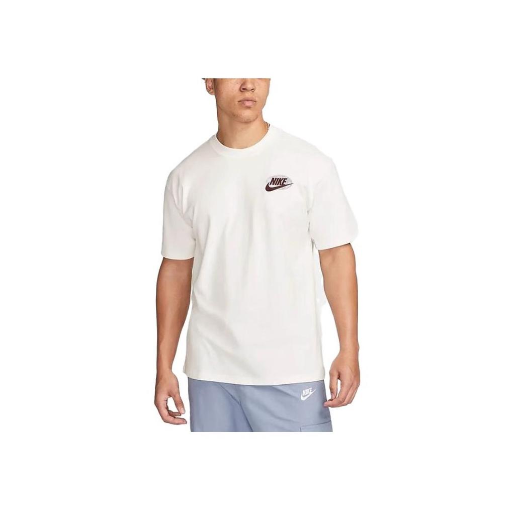 Nike Earth Letter Print Vintage American Crew Neck Short Sleeve T-Shirt Men Tops White FB9812-133