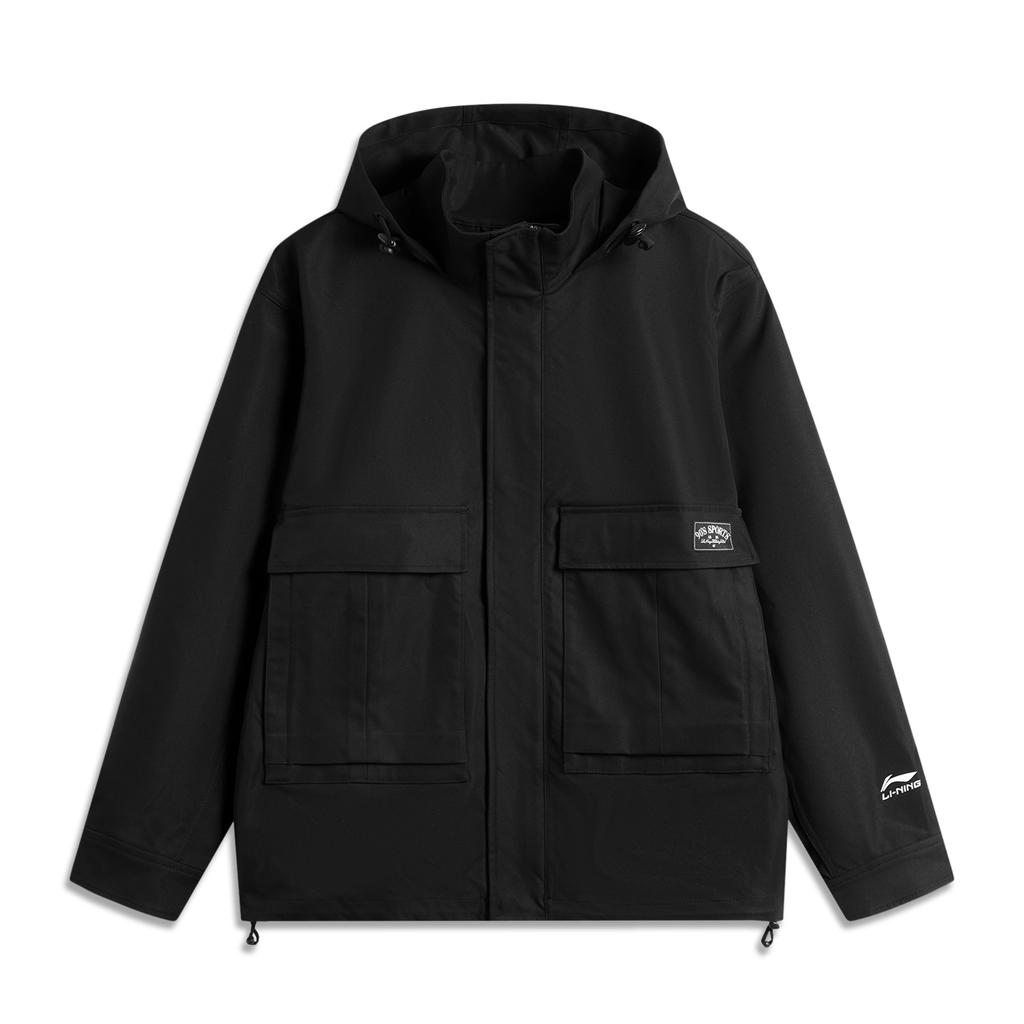 Li Ning Sports Lifestyle Series Letter Solid Color Hooded Zipper Versatile Outdoor Cycling Fitness Climbing Long Sleeve Windbreaker AFDUB41-5