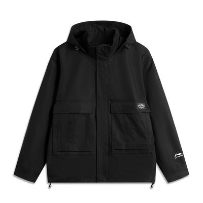 Li Ning Sports Lifestyle Series Letter Solid Color Hooded Zipper Versatile Outdoor Cycling Fitness Climbing Long Sleeve Windbreaker AFDUB41-5
