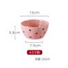 Salad Bowl Pink Heart Pattern Ceramic Plate Coffee Cup Children Dessert Bowl Household Cute Dinner Plates Restaurant Tableware