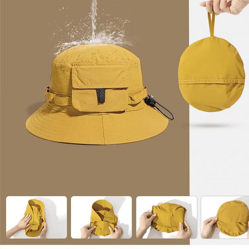 Solid Color Plain Color Women Fisherman Hat Summer Fast Drying Quick Dry Wide Brim Bucket Fisherman Hat Outdoor Female Climbing Hiking Sunscreen Cap